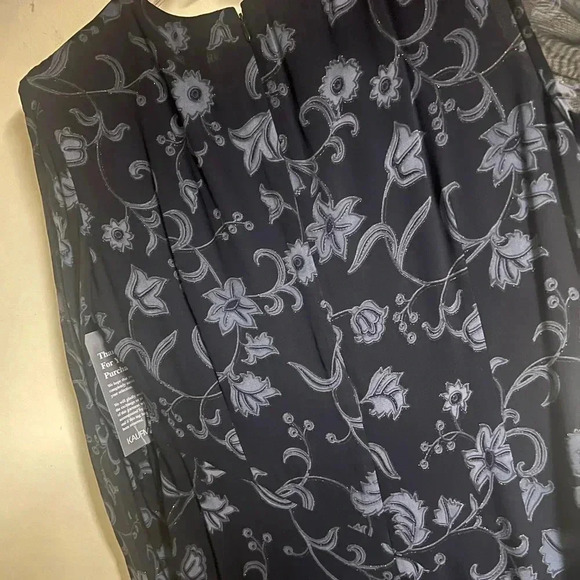 NEW with tags Liz Claiborne Long Sleeve Navy Blue Floral Dress Women’s Size 16 - Picture 3 of 11
